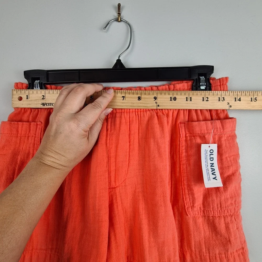 Old Navy Girls Everyday Shorts Coral Cotton Gauze XL 14-16 Comfort Vacation